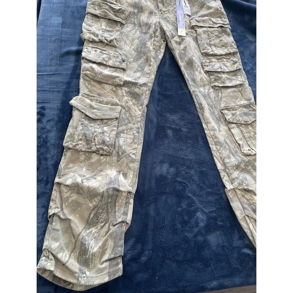 NWT Smoke Rise Cargo Pants Mens 38/34 Sand Camo Straight Stacked Fit - 6 Pockets